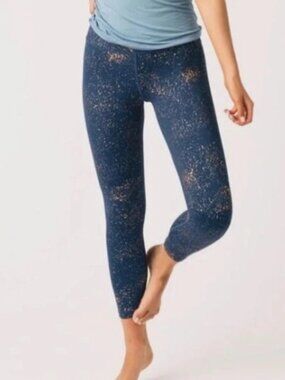 Zyia Navy Blue Stay Gold Light n Tight Hi-rise 7/8 Legging